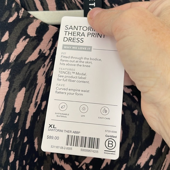 Athleta Santorini Thera Print Dress. Size XL. New. - Picture 3 of 3